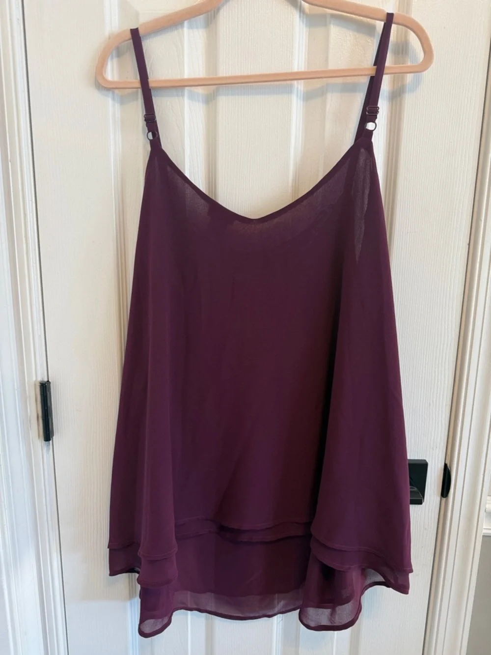 Torrid Burgundy Georgette Lace Up Cami Top Sz 3X - Picture 5 of 5